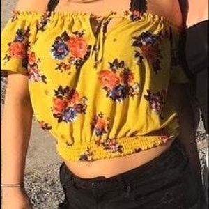 Lily White Off The shoulder  Floral Top